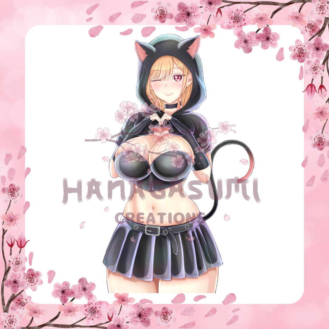 Black Kitty Marin Decal