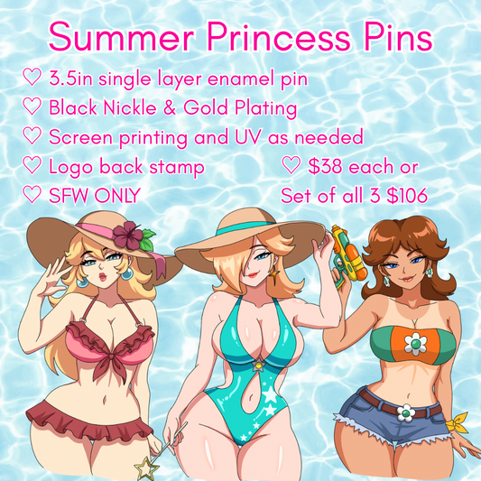 (PRE-ORDER)Summer Princesses Pins
