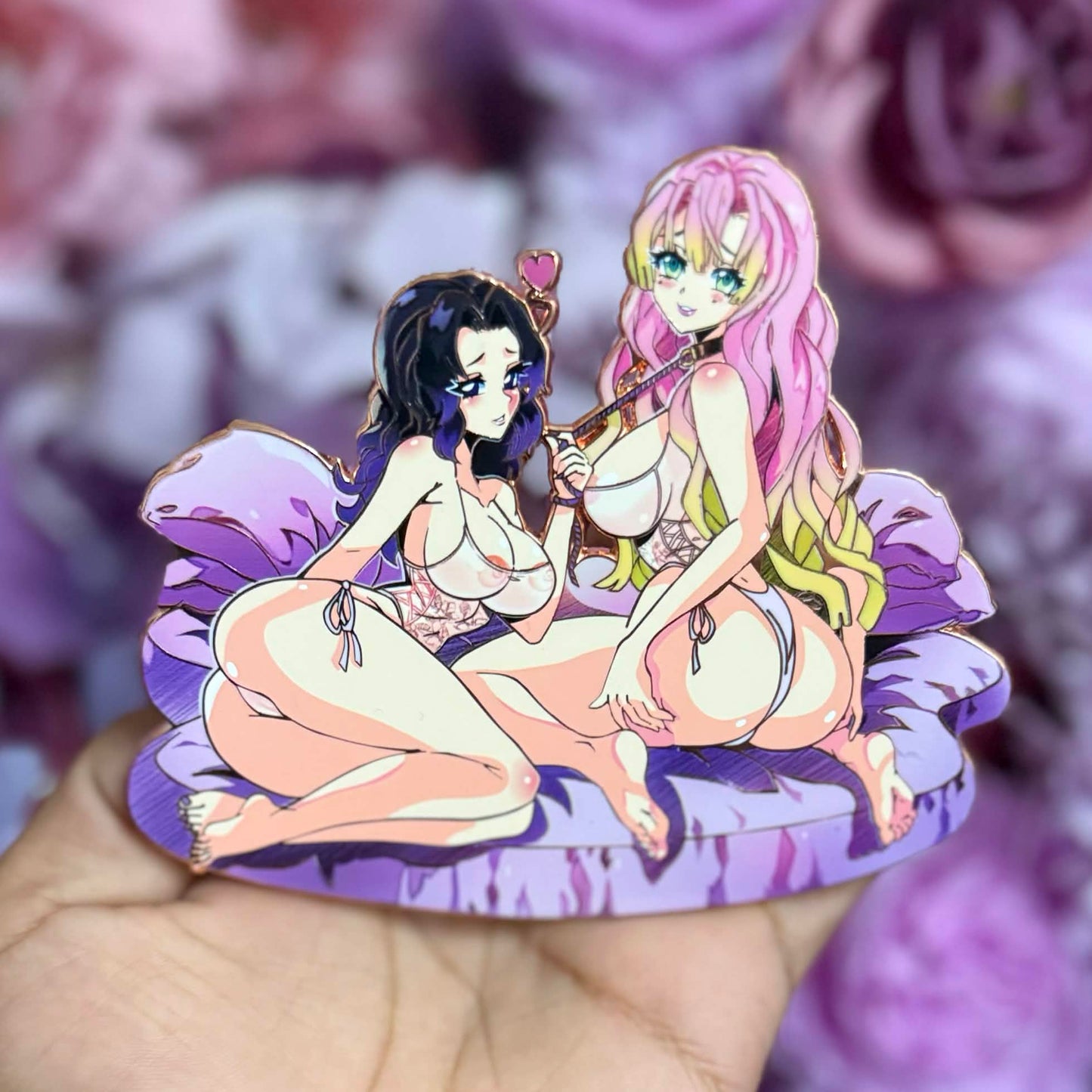 (In-Hand) V-Day Collab Shinobu/Mitsuri Pin